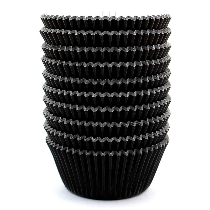 Eoonfirst Black Foil Cupcake Case Liners New Year Baking Muffin Paper Cups 200 Pcs - Image 1